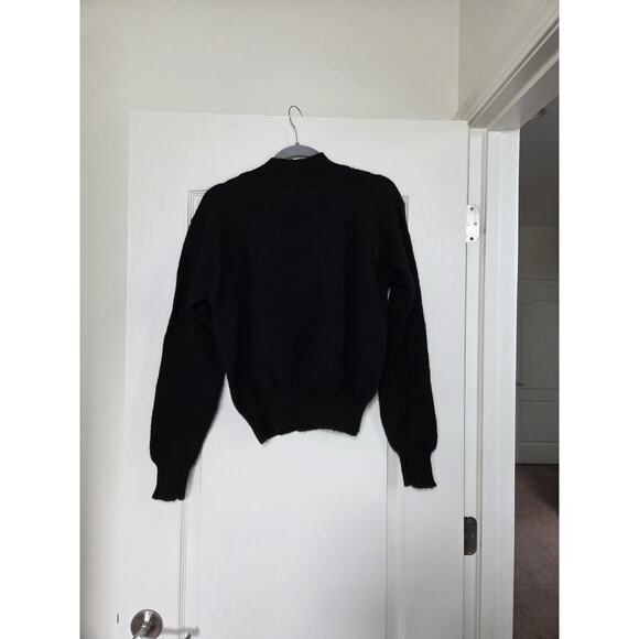 Meister Black Classic New Wool Vintage High Neck Knit Ski Sweater Women's Medium - Picture 7 of 10